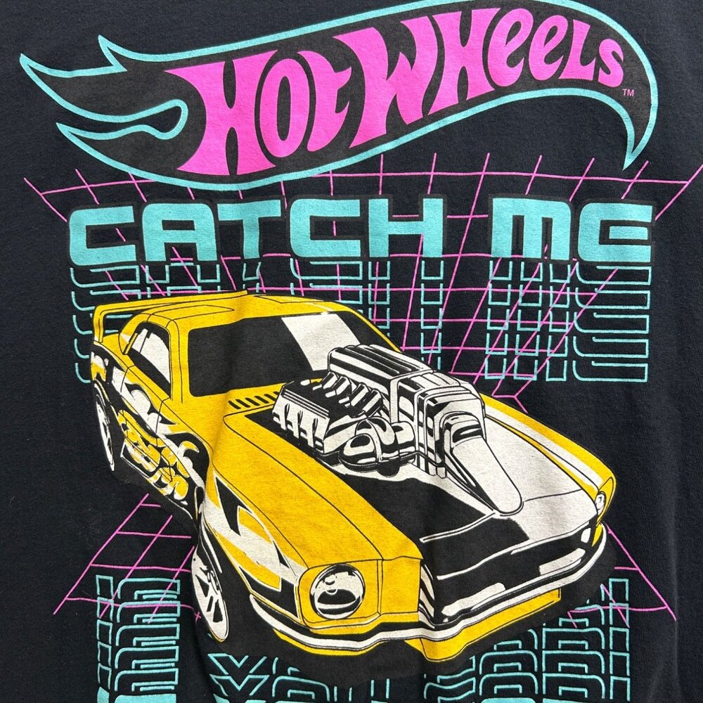 Hot Wheels Catch Me If You Can Black T-Shirt 5XL 100% Cotton Graphic Tee